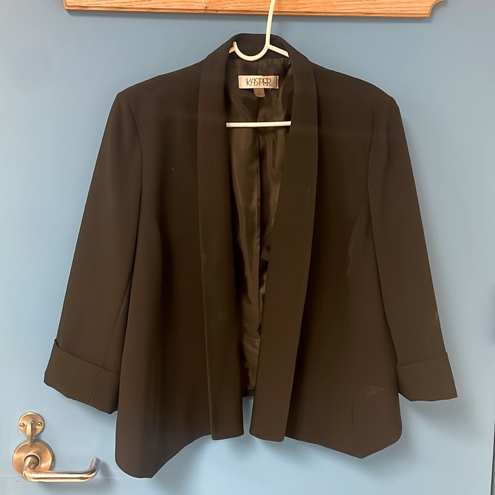 Kasper black swing collar blazer Size 16